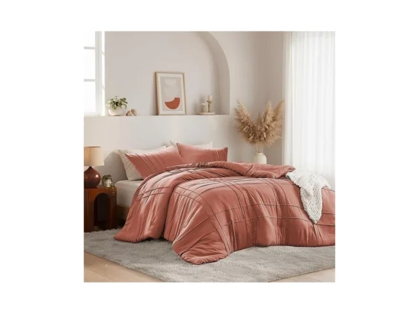 Regency Heights Queen Size Comforter Set Orange, 3 Pieces Bedding