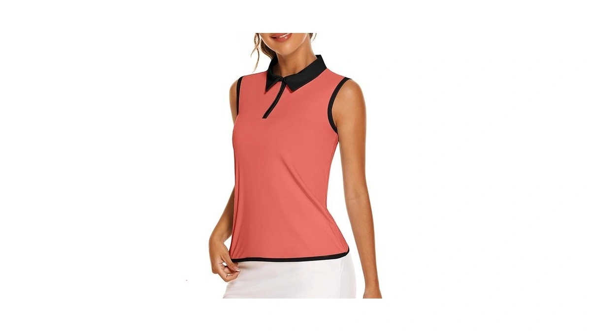 Coorun Golf Shirts For Woman Sleeveless Tennis Tops 1/4 Zip