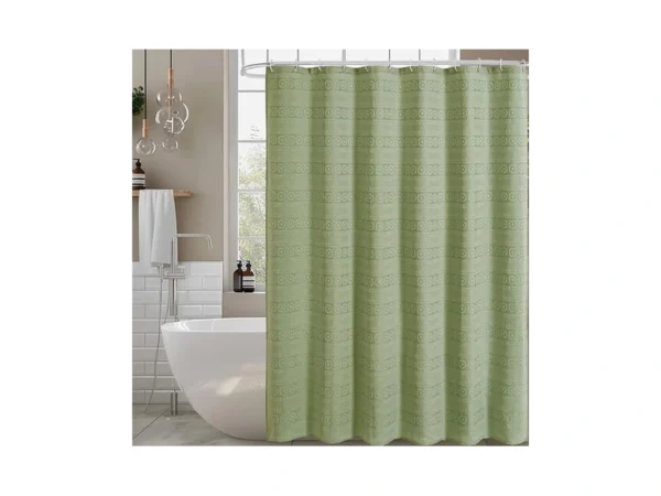 Craidlela Sage Boho Shower Curtain, Jacquard Sunflower Textured Shower Curtains