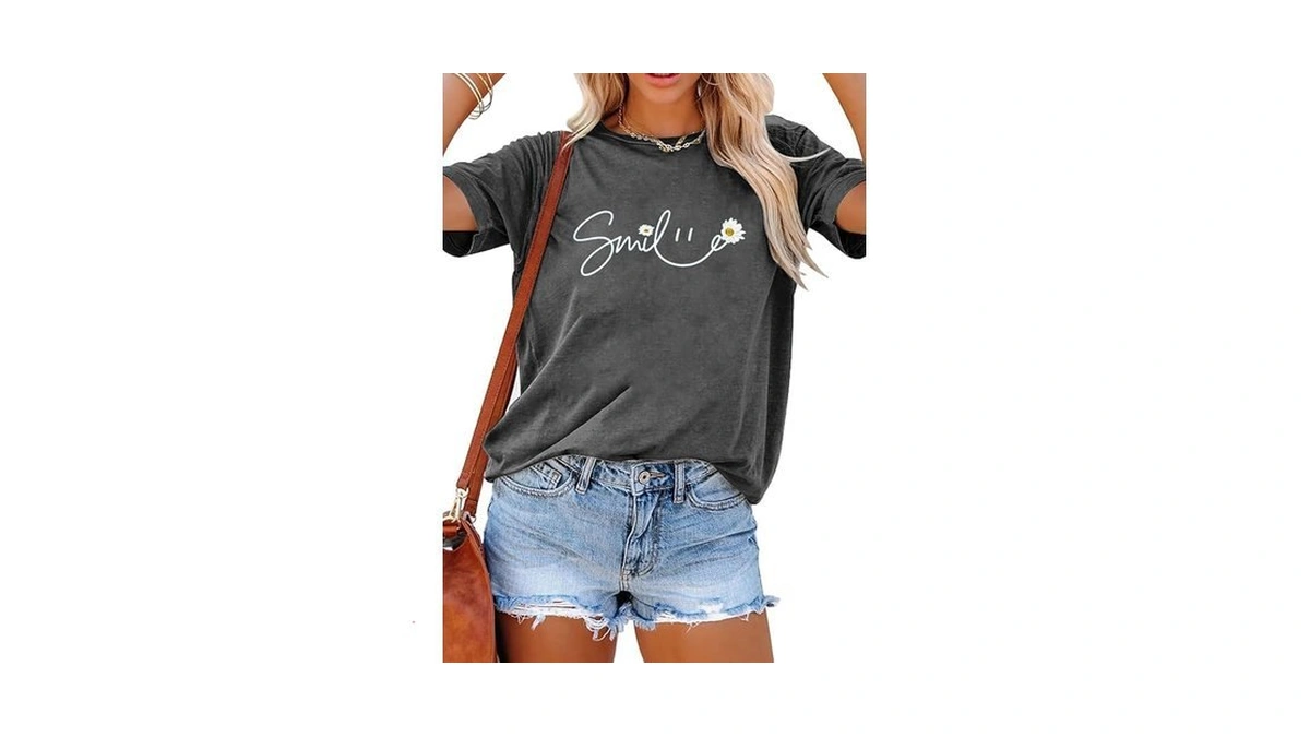Yexipo Womens Graphic Tees Short Sleeve Summer Tops Funny Letter