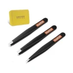 Hawatour Tweezers Set 3pcs, Precision Stainless Steel Eyebrow Tweezers For