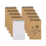 Besarme 10 Pcs Small Notepads 3x5, Kraft Spiral Pocket Notebook