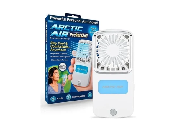 Arctic Air Portable Fan, Pocket Chill Handheld Mini Fan, Rechargeable