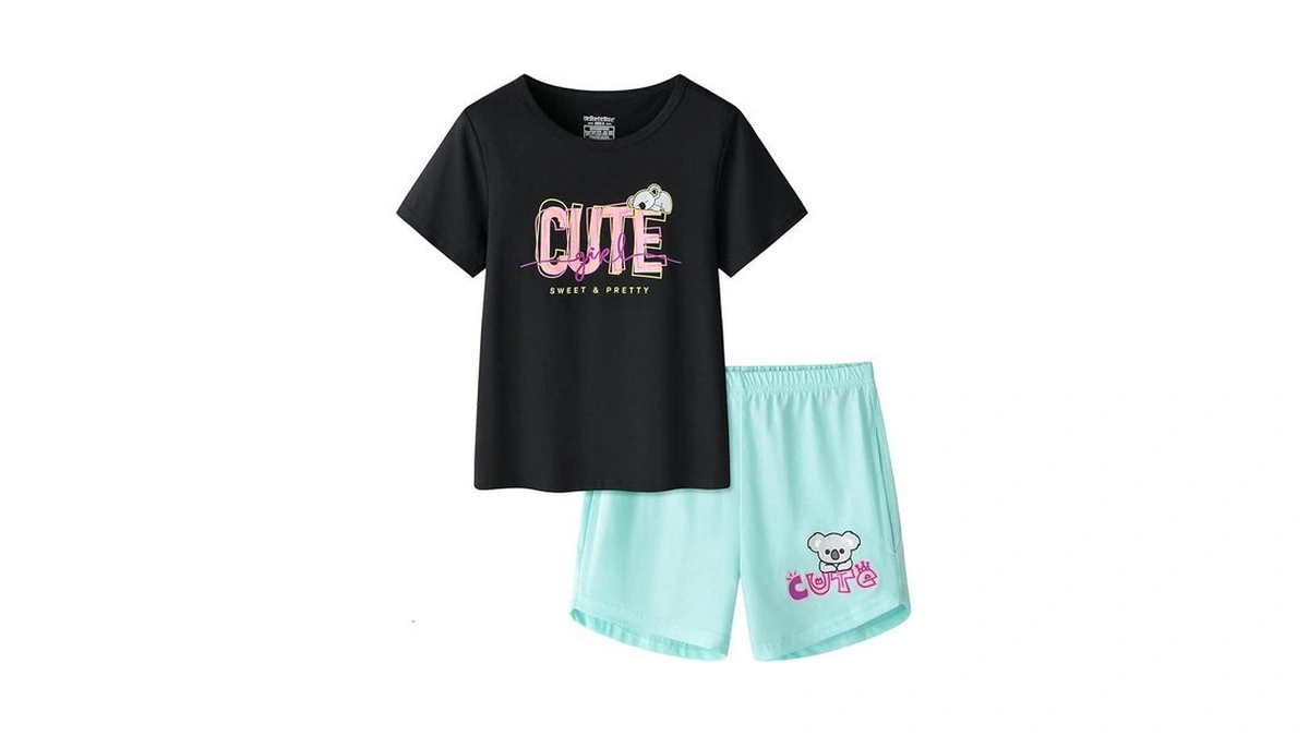 Unicabbit21 Black Koala Summer Pajamas For Girls Big Kids Cute