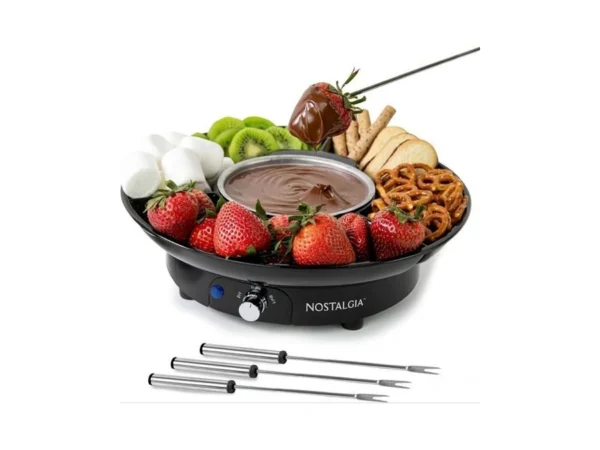 Nostalgia Electric Fondue Party Set – 10 Oz Melting Pot,