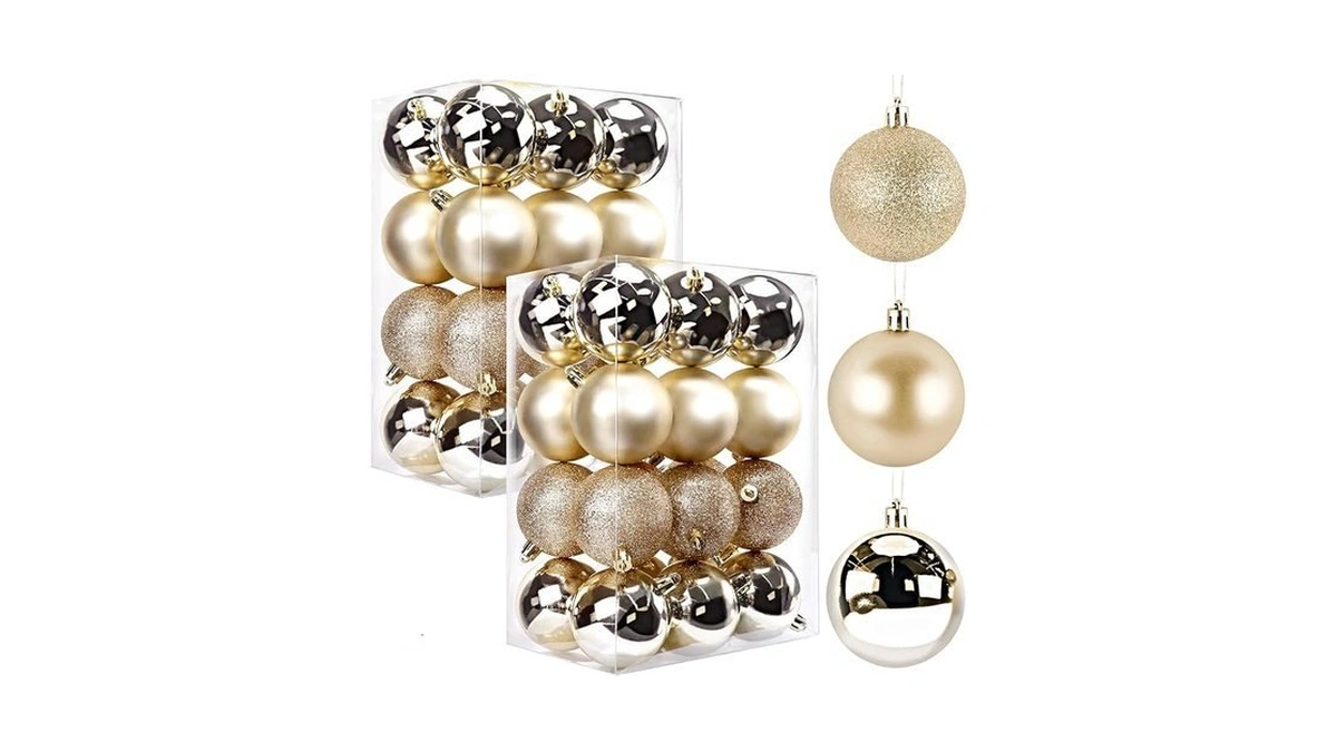 Tranquilbliss Christmas Ball Ornaments 48pcs 2.5-inch Tree Decorations For Xmas