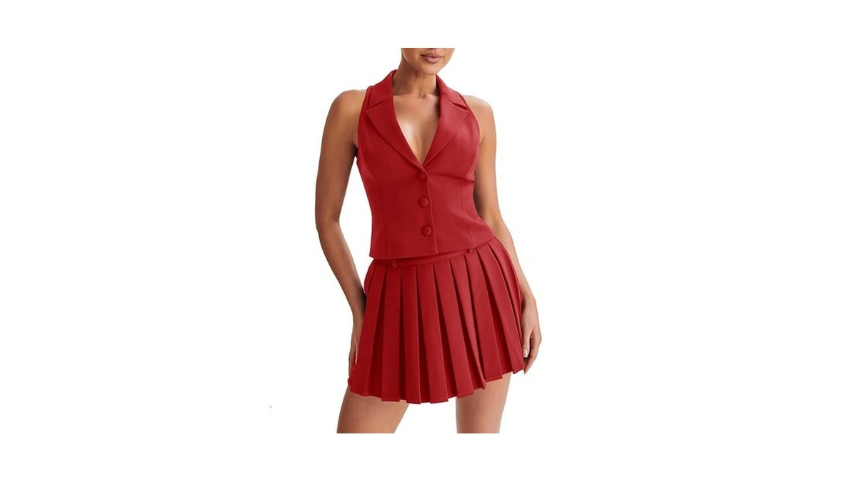 Cicy Bell Womens Summer 2 Piece Outfits V Neck Blazer
