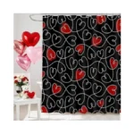 Amazon : Mocsicka Black Valentines Shower Curtain