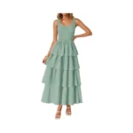 Zesica Women's 2026 Summer Boho Sleeveless Midi Dress Scoop Neck