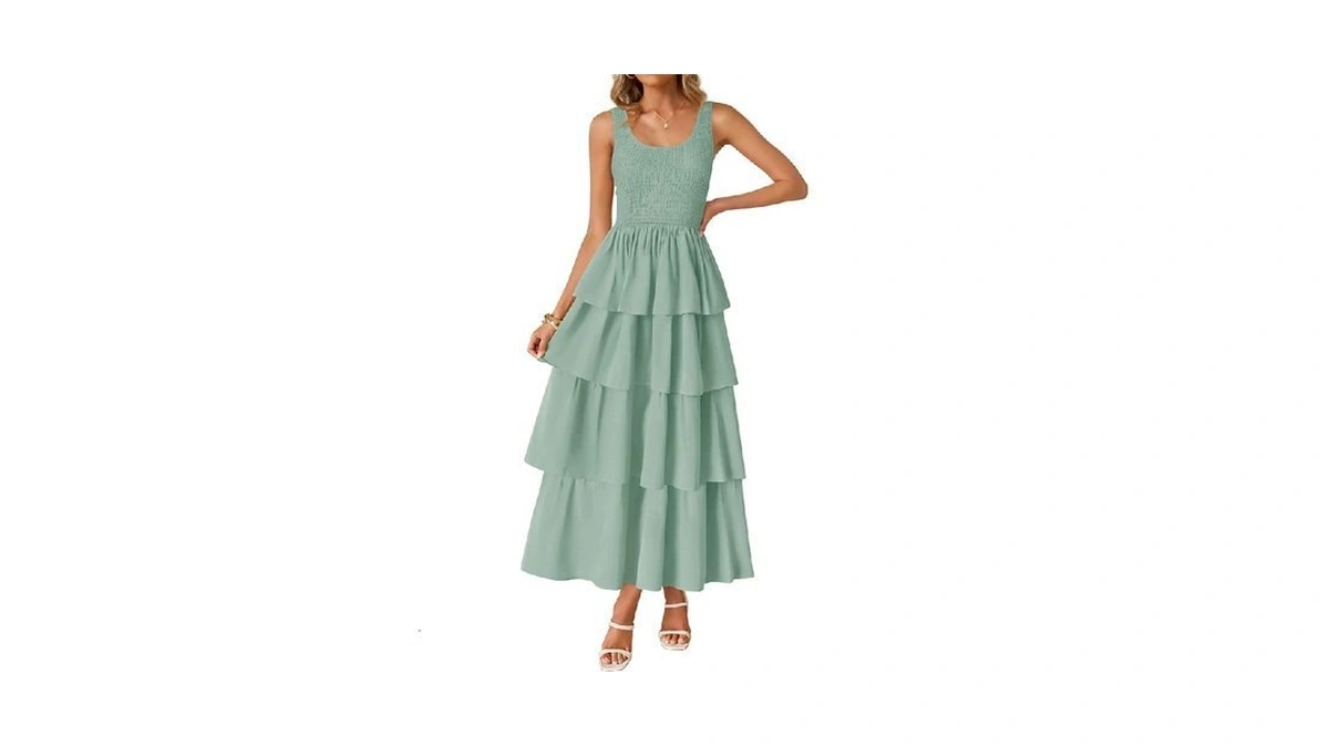 Zesica Women's 2026 Summer Boho Sleeveless Midi Dress Scoop Neck