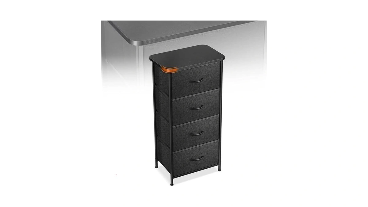Sonharlar Curved Profile Dresser，4 Fabric Drawer Dresser With Waterproof Wood
