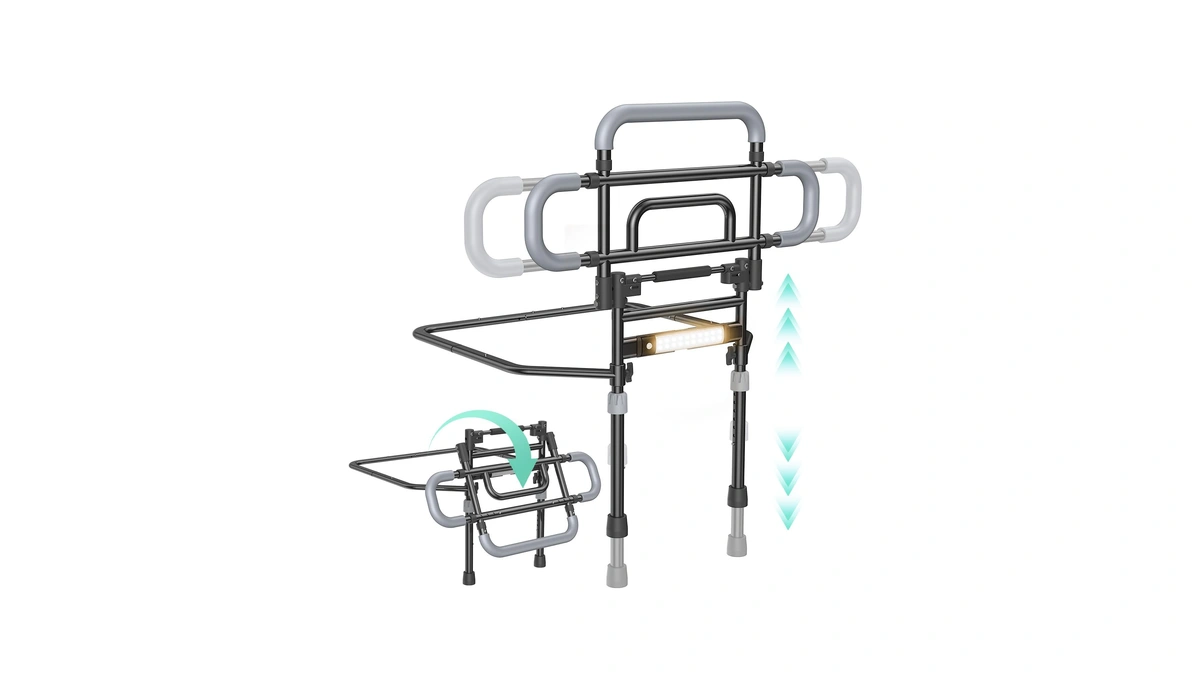 Bed Rails For Elderly Adults Safety, 180° Foldable Bed Rail