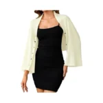 Totatuit Womens Cropped Cardigan Shrug 2-in-1 Y2k Knit Wrap Shawl