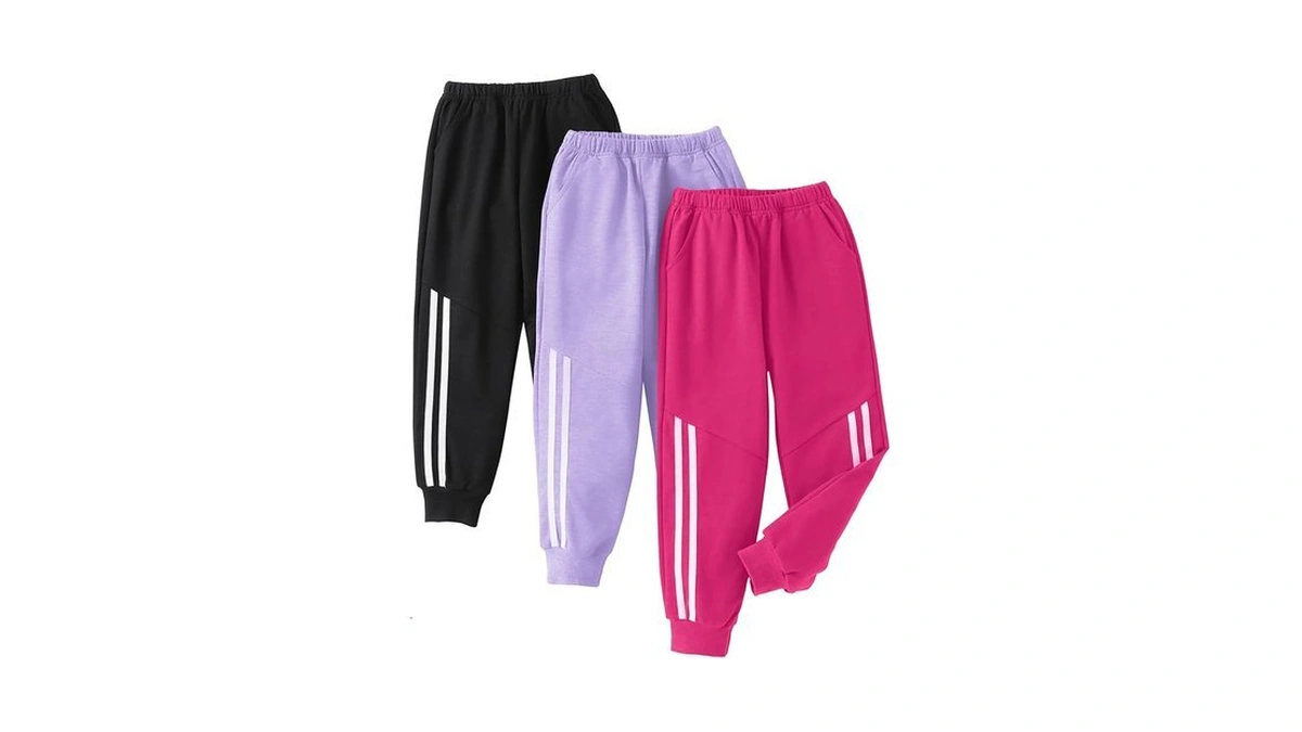 Edftm Girls Sweatpants Kids Cotton Drawstring Joggers Athletic Pants With