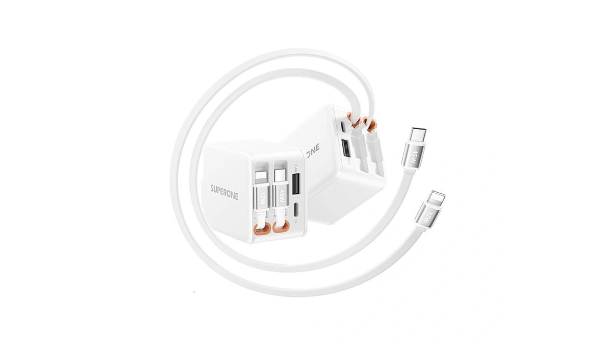 84w Retractable Charger With Dual Cab...