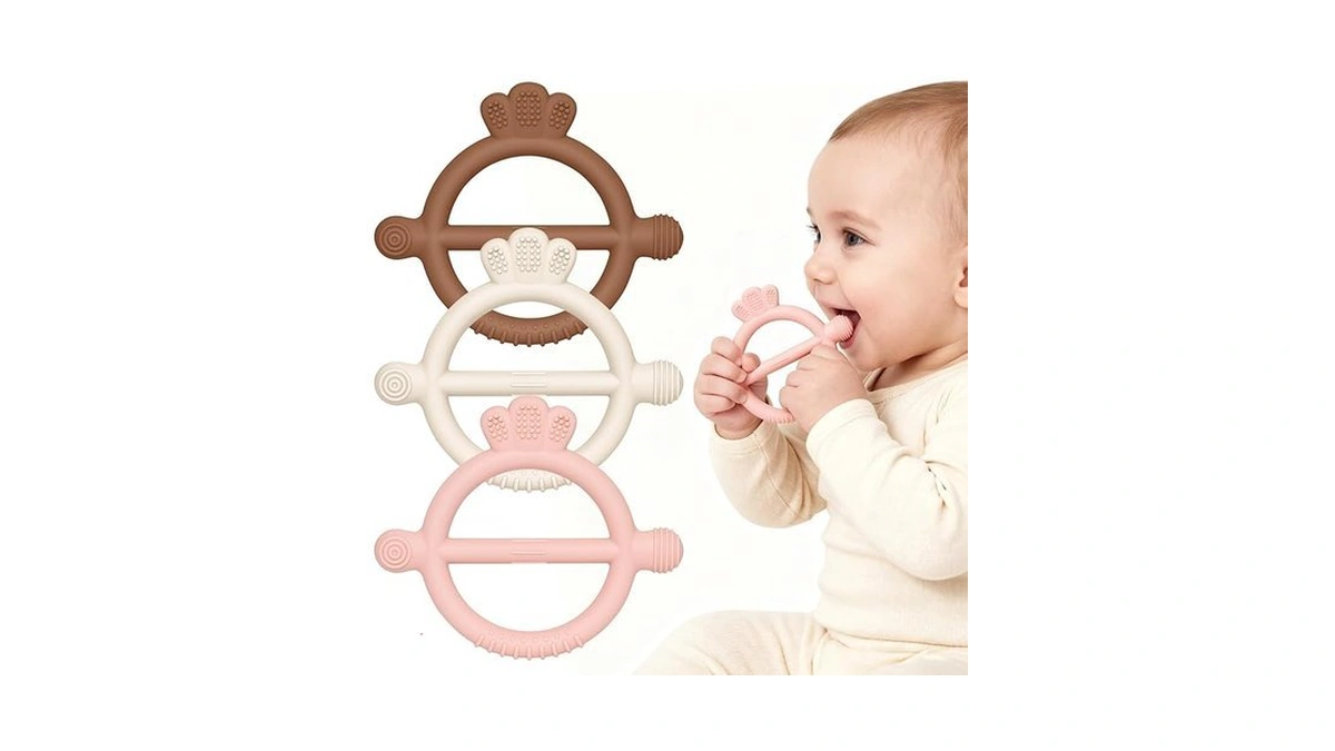 Share&care 3 Pack Bpa Free Silicone Baby Teething Rings, Women