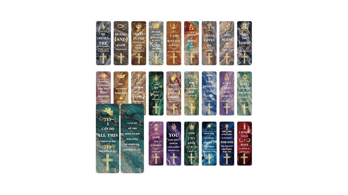100 Pack Bookmarks With Bible Verses, Double-sided Designs Inspirational Christian