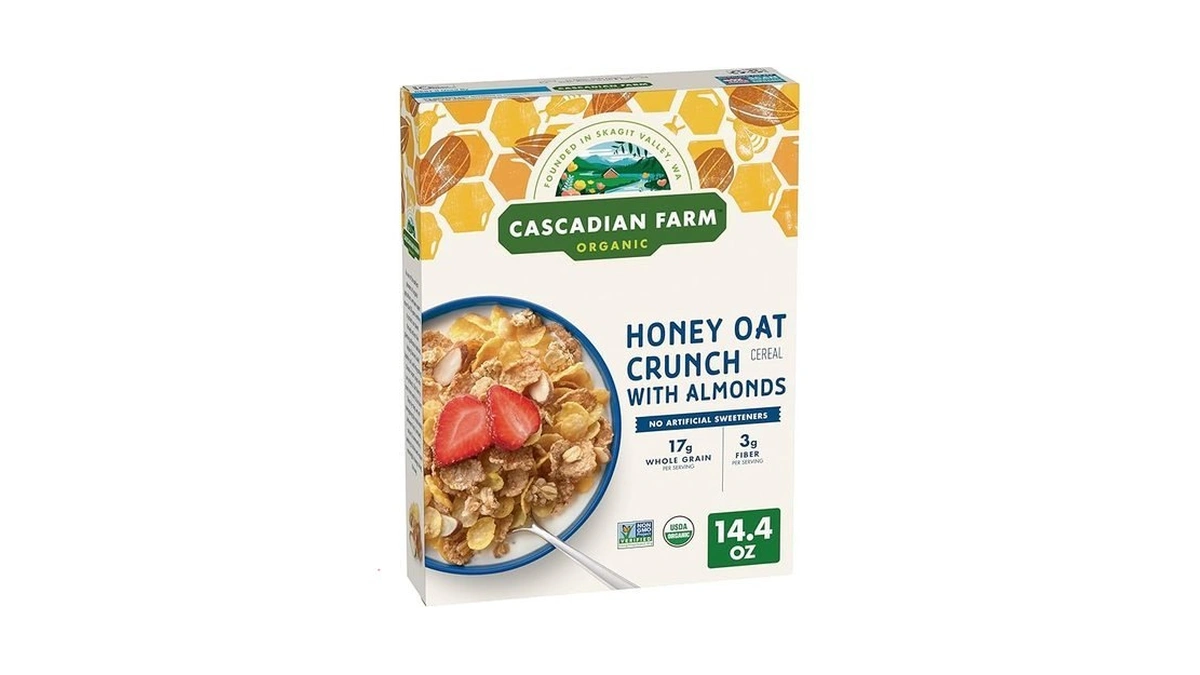 Cascadian Farm, Cereal Honey Almond Crunch Organic, 14.4 Ounce