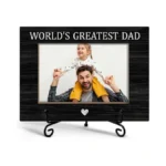 Yuansail World's Greatest Dad Picture Frame, 4x6 Photo Frame Wood,