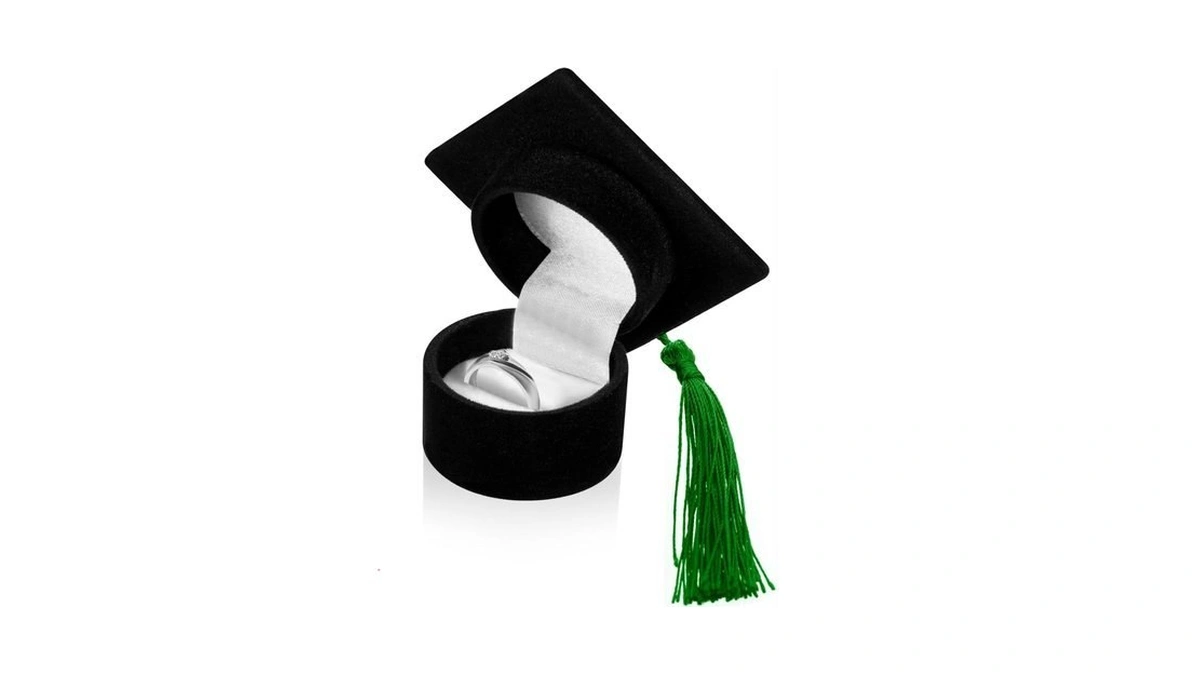 Henoyso 1 Pcs Graduation Ring Box 2026, Graduation Cap Jewelry