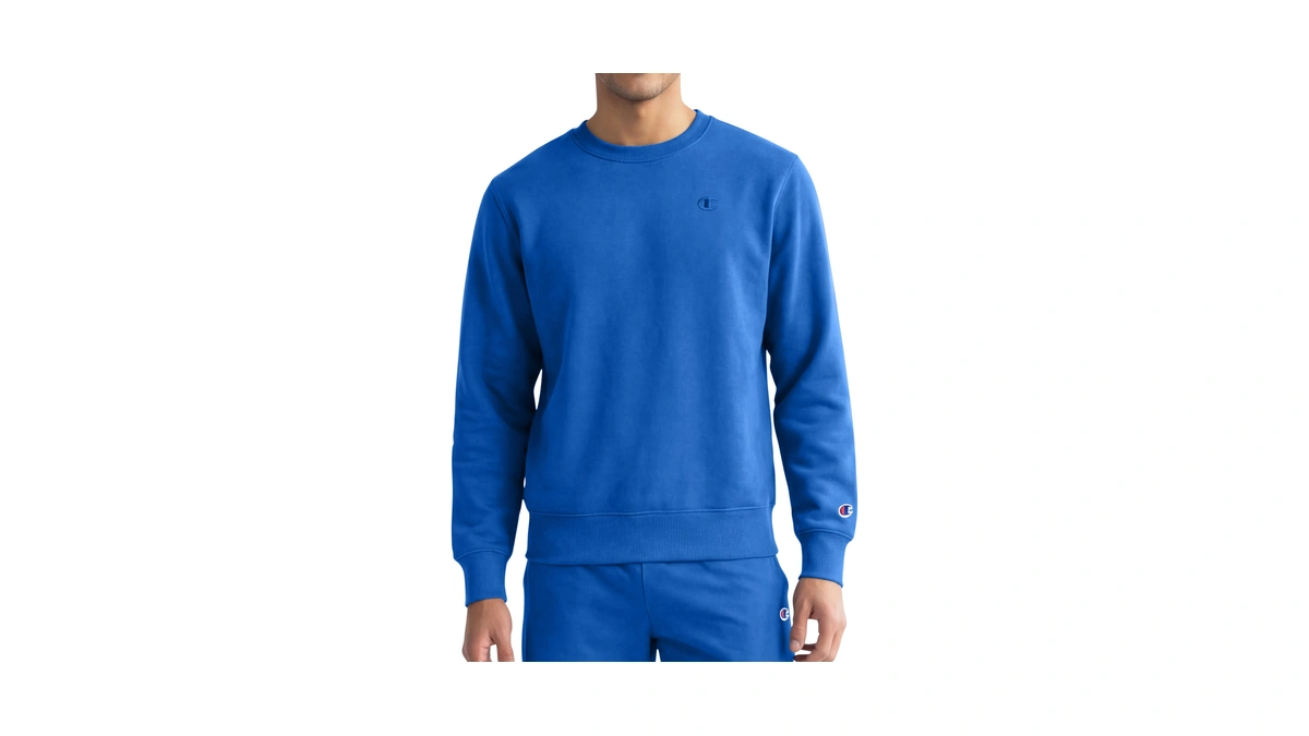 Champion Men's Crewneck Fleece Sweatshirt, Standard Fit, Midweight, C Logo,