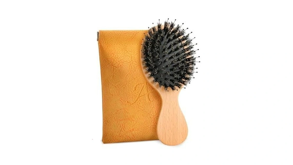 Mini Hair Brush, Travel Small Boar Bristle Hair Brush For