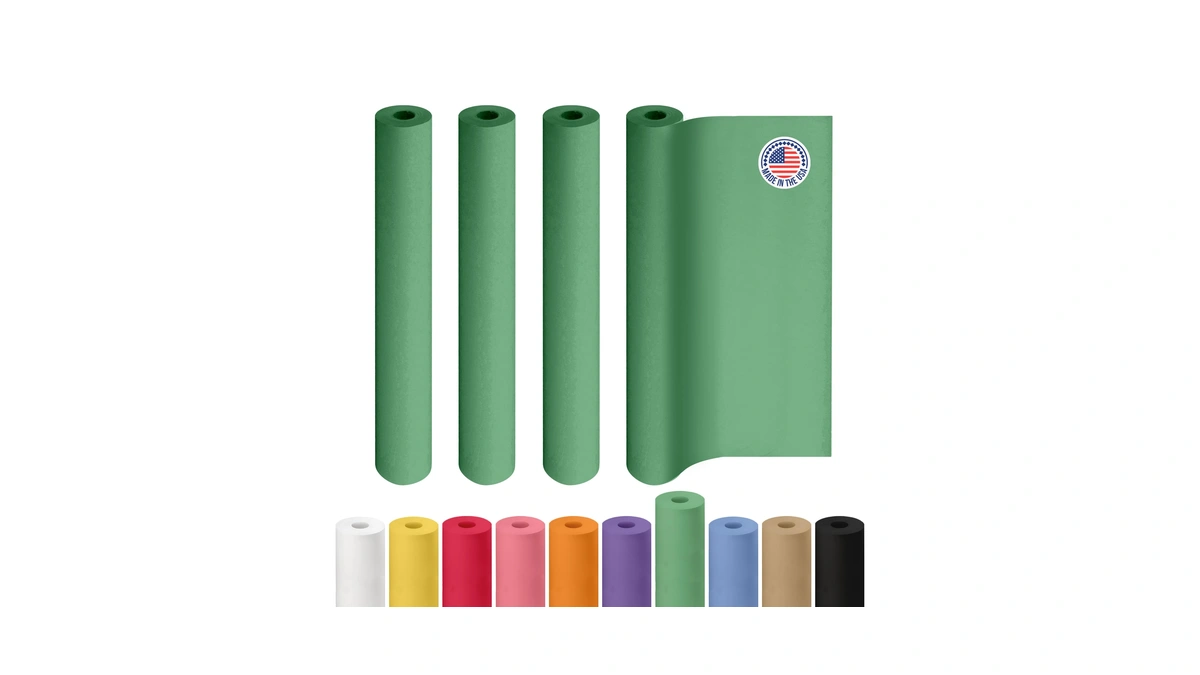36" X 1200" (100 Ft) Green Kraft Paper Rolls, Pack