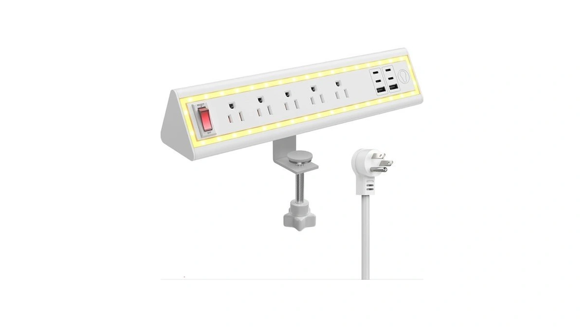 Desk Clamp Power Strip Charger With