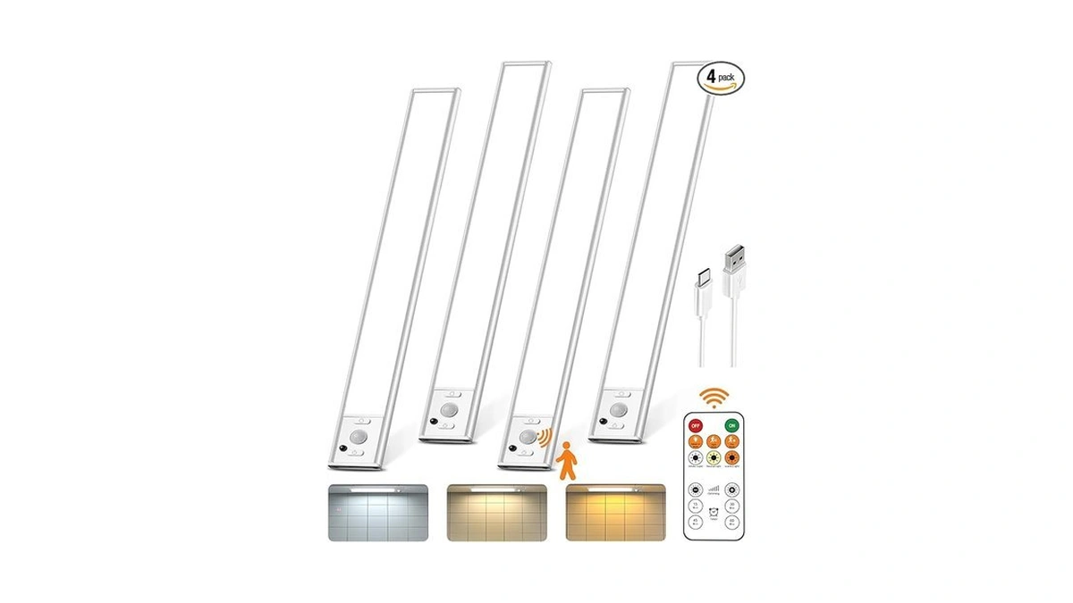 12" Under Cabinet Lights Wireless, Motion Sensor Light Indoor With
