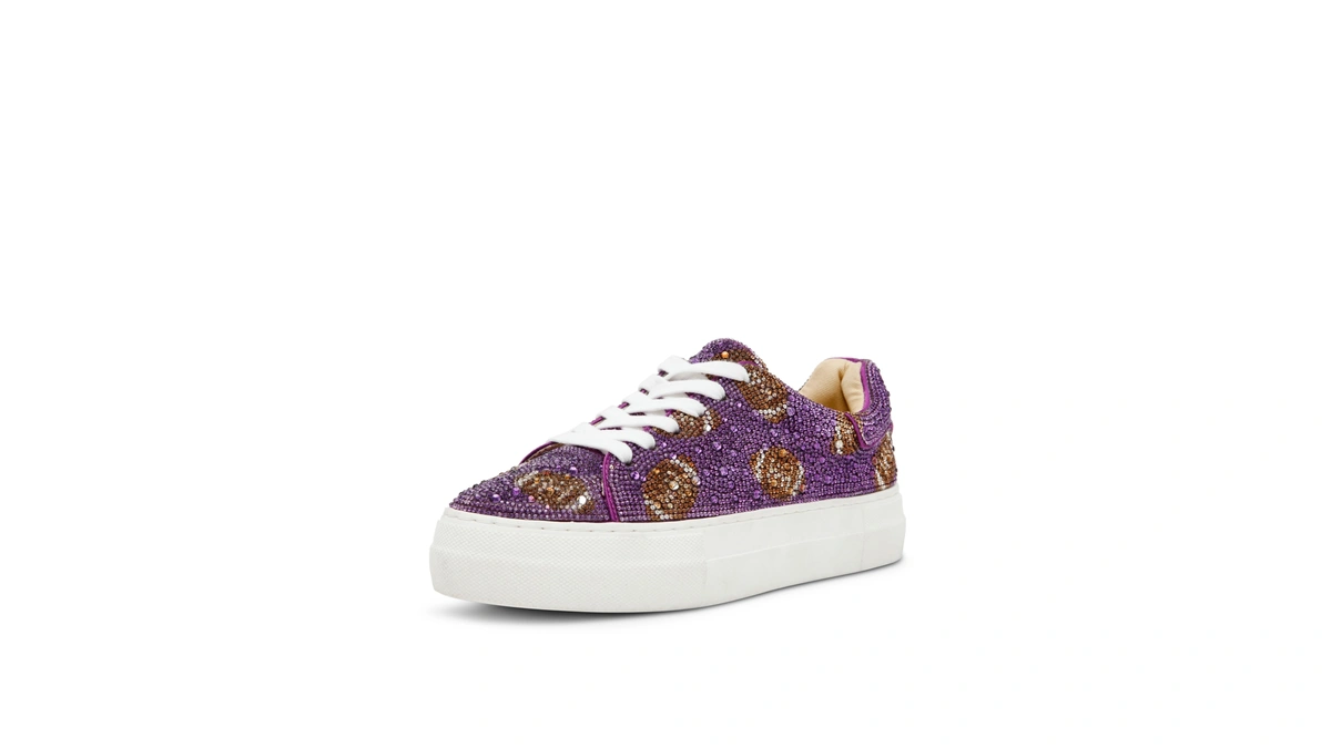 Betsey Johnson Women's Sidny Sneaker, Purple Football, 6.5