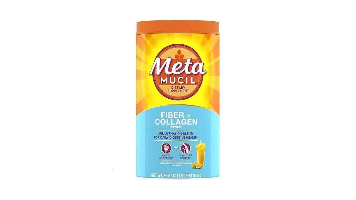 Metamucil Daily Fiber + Collagen, Psyllium Husk Powder, Plant Based