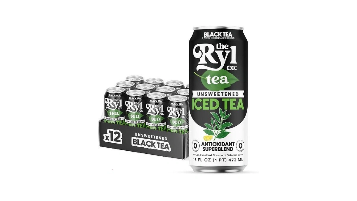Ryl Iced Tea, Unsweetened Black Tea, Antioxidant Superblend, Zero Sugar,
