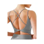 Brxl Womens Twist Back Sports Bra Longline Buttery Soft Low