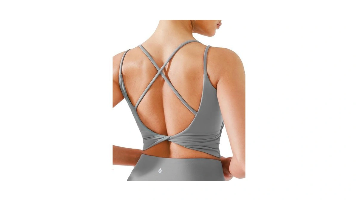 Brxl Womens Twist Back Sports Bra Longline Buttery Soft Low