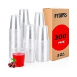 3 Oz Clear Disposable Plastic Cups By Framo, Small Disposable