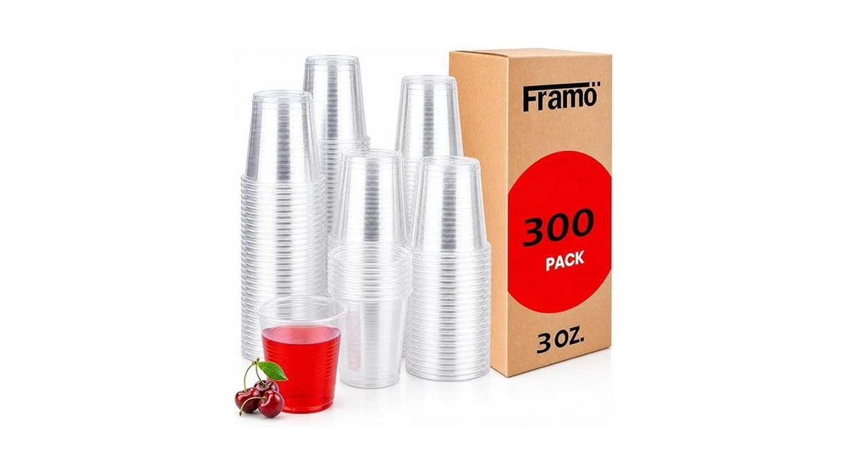 3 Oz Clear Disposable Plastic Cups By Framo, Small Disposable