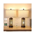 Suetong Set Of 2 Gold And Bronze Farmhouse Table Lamp,vintage