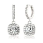 Absolute Moissanite Dangle Earrings For Women 2 Carat 925 Sterling