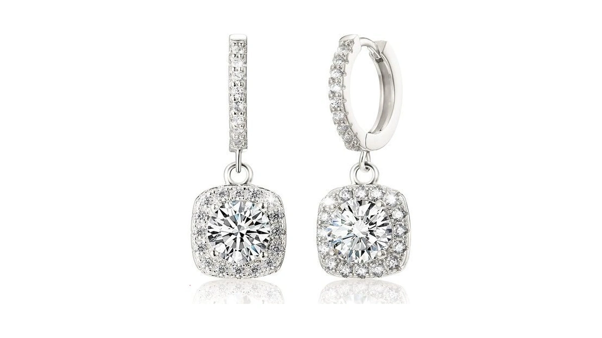 Absolute Moissanite Dangle Earrings For Women 2 Carat 925 Sterling