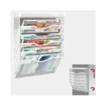 Kzwkrg 6 Tier Magnetic File Holder With Hook, Magnetic File