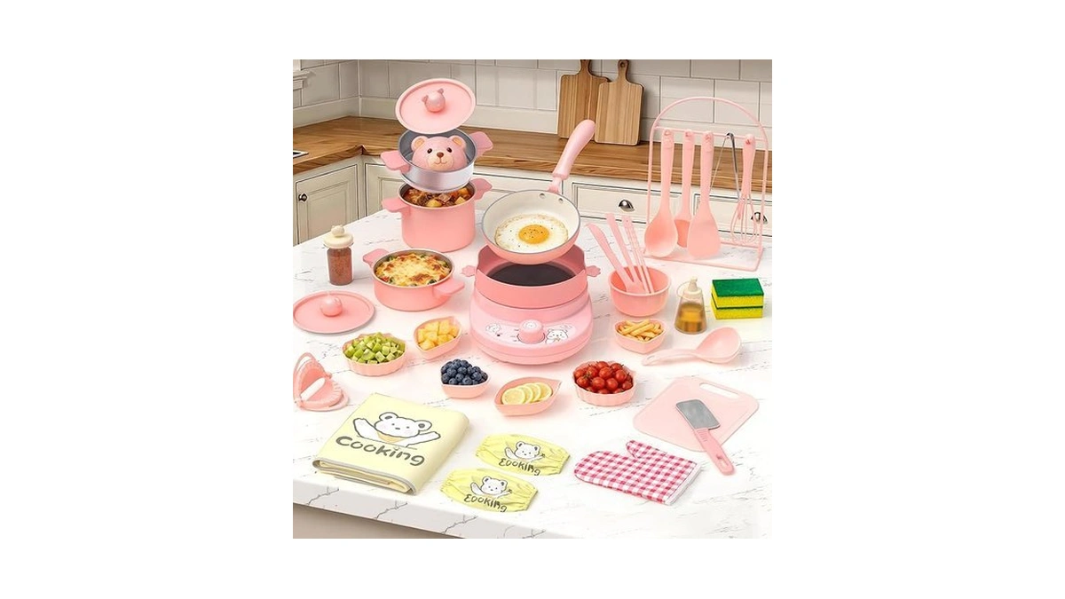 Gotoofun Kids Cooking Set Real For Mini Kitchen, Safe Kids