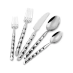Deacory Silverware Set 18/10 Stainless Steel Spiral-shaped Flatware Set, 20-piece