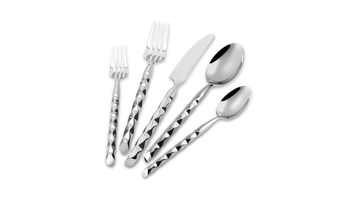 Deacory Silverware Set 18/10 Stainless Steel Spiral-shaped Flatware Set, 20-piece