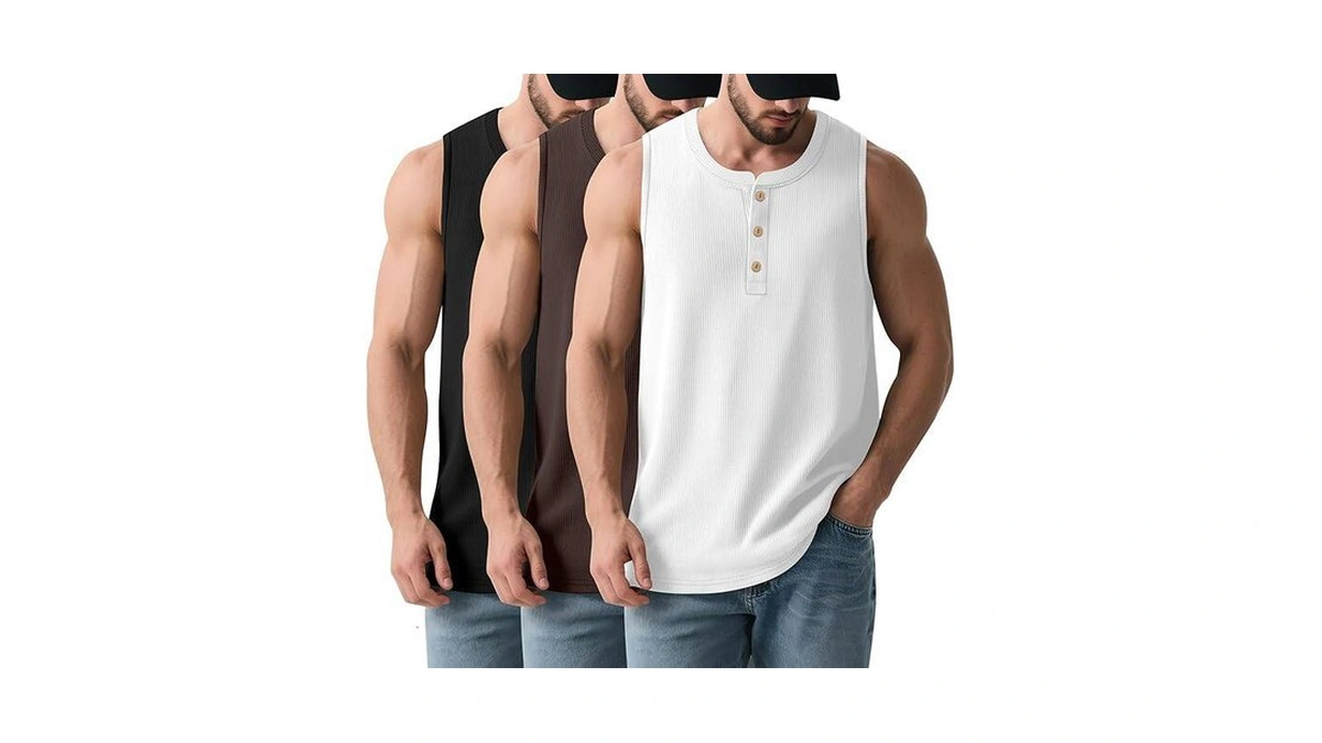 Evervibe 3 Pcs Men's Big And Tall Tank Top Ribbed