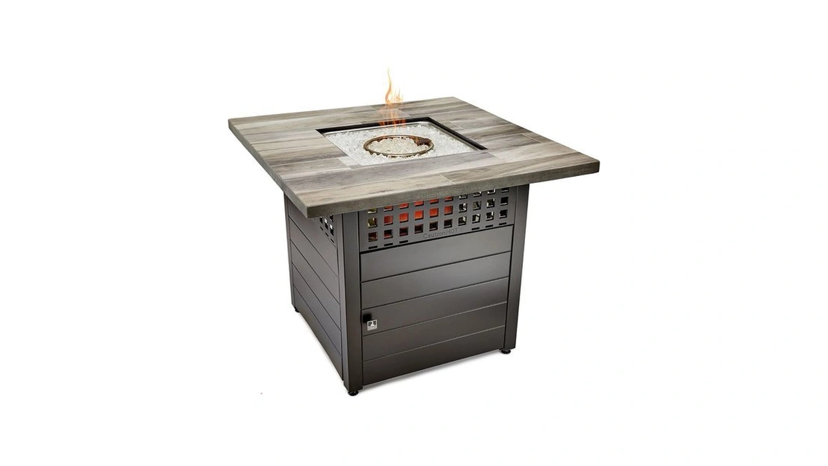Hayden Gray 38" Square Dual Heat Gas Fire Pit
