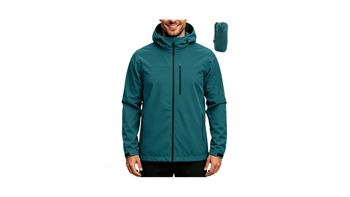 Accnuo Men's Rain Jacket Waterproof Lightweight Rain Coat With Hood,