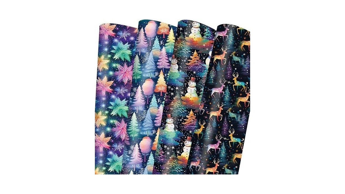 Vnaaem Christmas Wrapping Paper For Boys Girls Kids - Rainbow