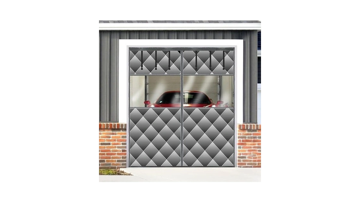 Magnetic Thermal Insulated Door Curtain With Detachable Visible Windows, Thicken
