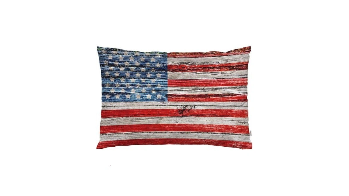 Ekobla Throw Pillow Cover Vintage American Flag Retro Style Usa