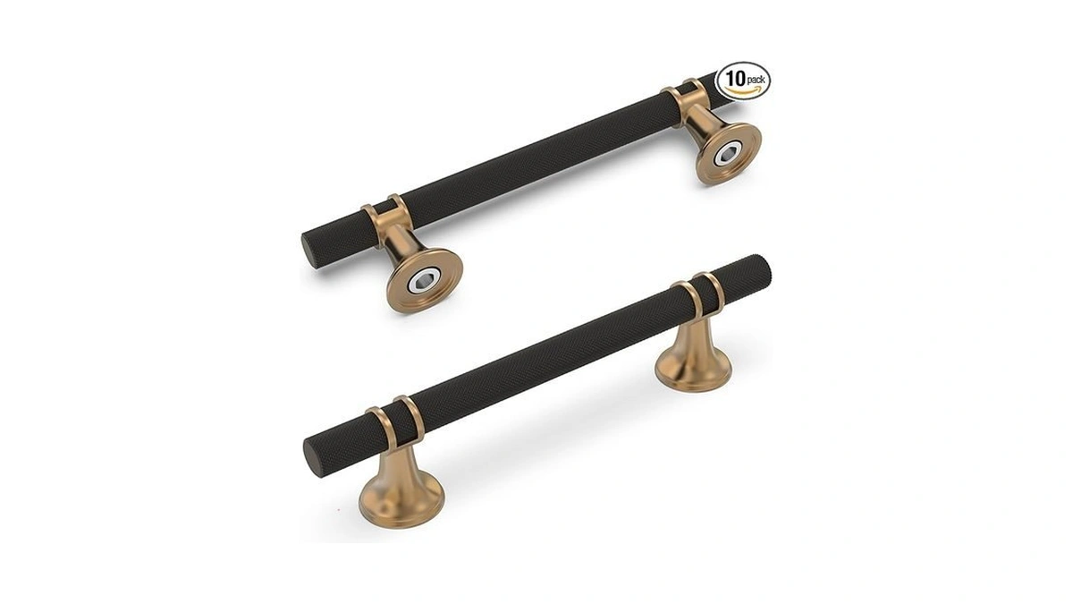 Komotia 10 Pack 5 Inch Cabinet Pulls Knurled Matte Black